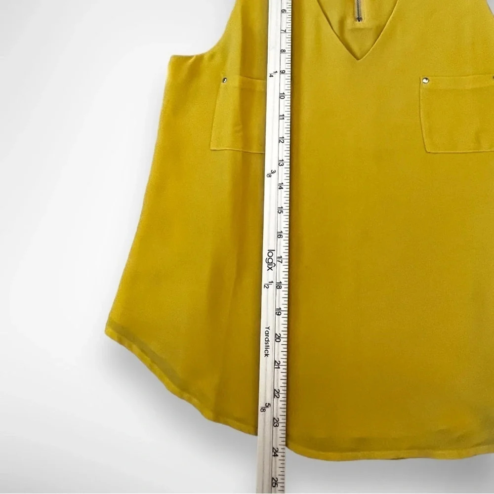 NORAH Women's Yellow Sleeveless V Neck Lined Blouse Medium | EUC‎ - Picture 9 of 9